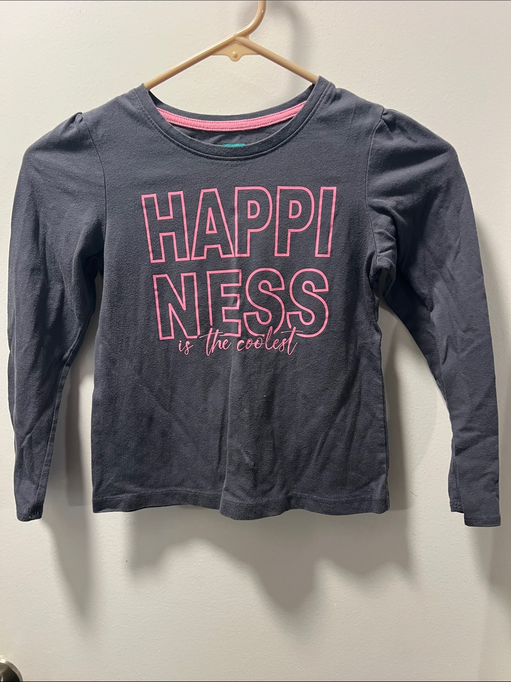 Garanimals Navy Long-Sleeve Tee with Pink "HAPPINESS" Graphic
